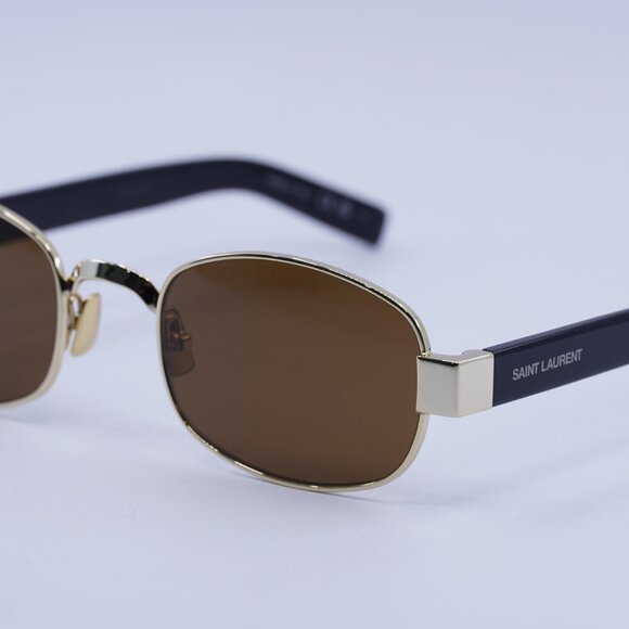 ?️ New Saint Laurent SL706 001 Sunglasses - Light Gold Frame, Nicotine Lenses main image 5